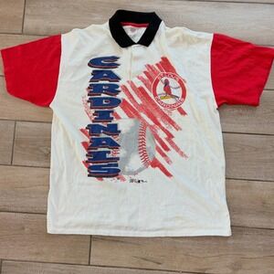 Vintage St Louis Cardinals Baseball Polo Shirt Men's Graphic Baseball Tee Top
